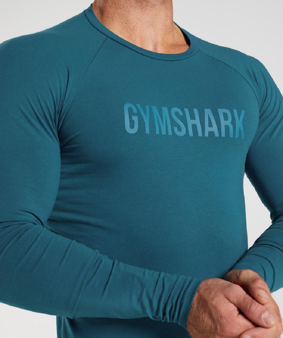 Long Sleeve Gymshark Apollo Hombre Azules | CO 3522NWY